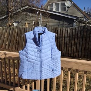 ❤️2/$70 NWT Talbots Cute Light Blue Down Puffer Vest